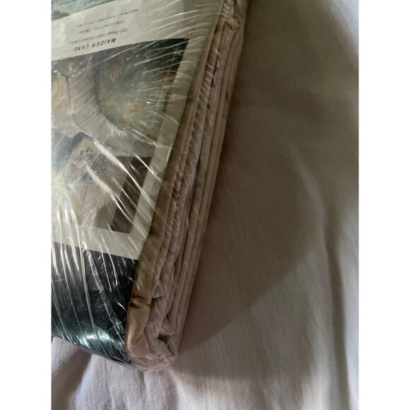 90s Tommy Hilfiger Twin Flat Sheet 100% Combed Cotton Floral Maiden Lane Blue - Picture 10 of 11